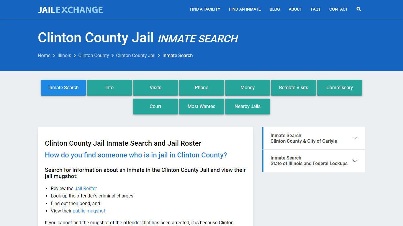 Inmate Search: Roster & Mugshots - Clinton County Jail, IL